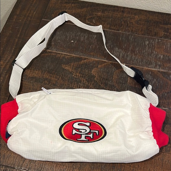 White and Red Waist Bag with Logo - Picture 1 of 3